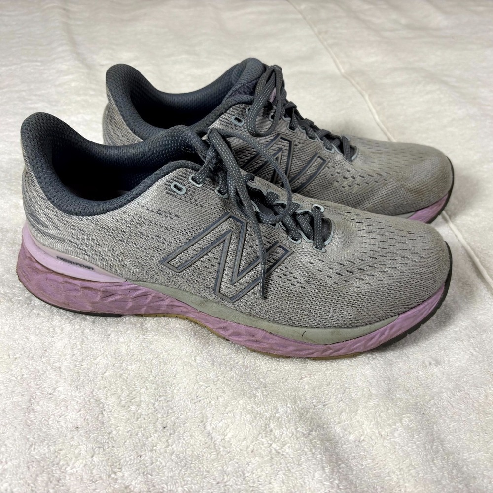 New Balance Fresh Foam 880 v11 Womens 10 Grey Purple Running Shoes W880G11 Gym